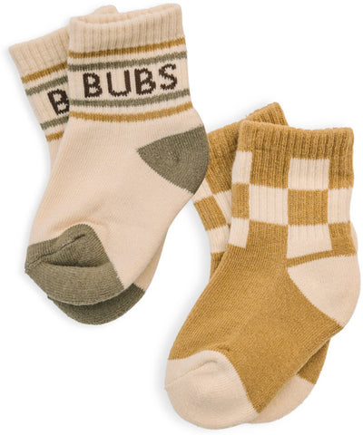 "Bubs" Baby/Toddler Half-Crew Socks 2-Pack