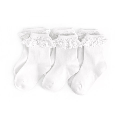 White Lace Midi 3-Pack Socks