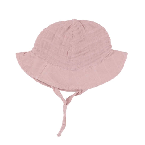 Dusty Pink Solid Muslin Sun Hat by Angel Dear