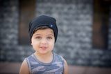 Baby/Kids/Adult Solid Black Stretch French Terry Beanie by Millie & Roo