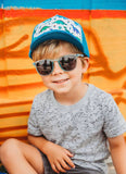 Blue Dinosaur Toddler Trucker Hat by Wild Child Hat Co