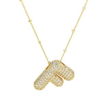 Initial CZ Balloon Bubble 18K Gold Necklace (click for options)