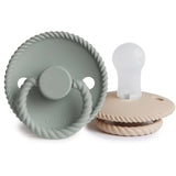 Frigg rope Silicone Pacifier 2 Pack - Sage/croissant - (click for more multiple sizes)