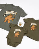 Olive Green Happy Camper Bear Toddler/Youth Tee by Keep Nature Wild