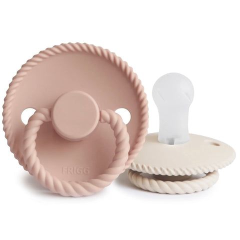 Frigg rope Silicone Pacifier 2 Pack - Blush/Cream - (click for more multiple sizes)