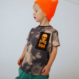 Short Sleeve Kids Tee/Shirts - Vintage Bleach w/Neon Skull Patch by Rags