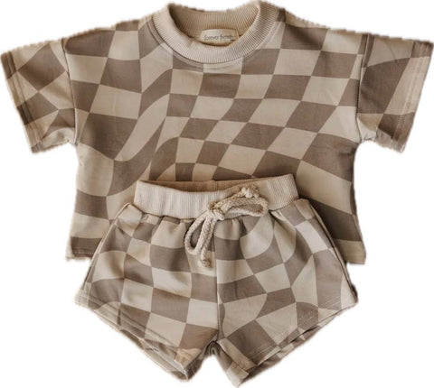 Forever French Baby - Wavy Check | Summer Shorts Set