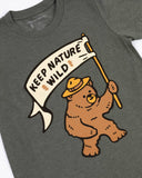 Olive Green Happy Camper Bear Toddler/Youth Tee by Keep Nature Wild