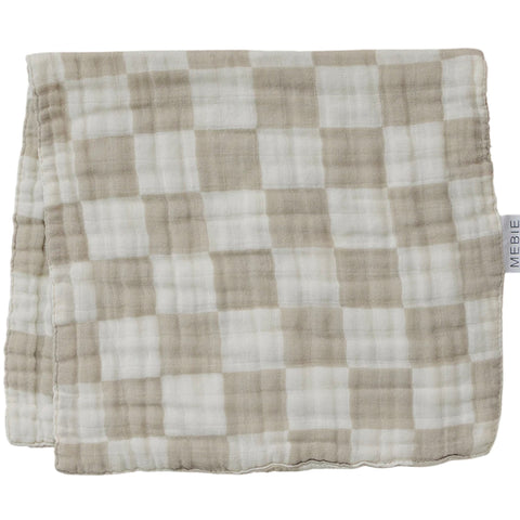Taupe Checkered Burp cloth by Mebie Baby