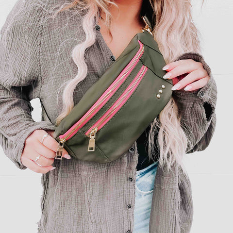 Blakely Bum Bag in Olive by Pretty Simple