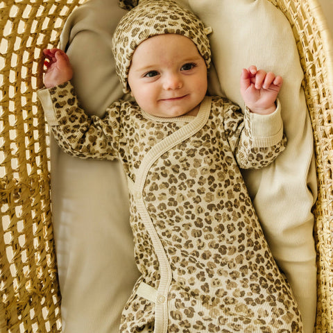Spotted Leopard Organic Swaddle Blanket & Hat