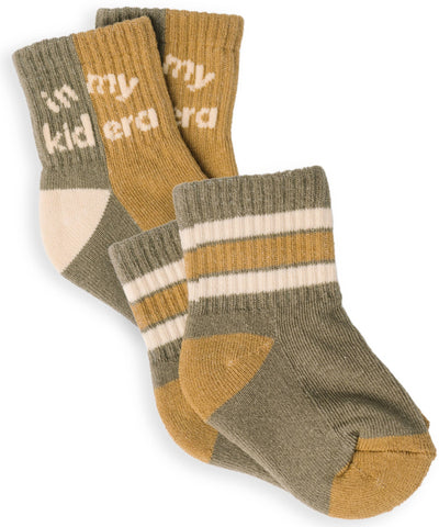 "In my kid era" Mom + Mini - Baby/Toddler Half-Crew Socks 2-Pack
