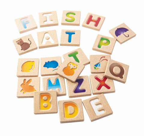 Wooden Letters Alphabet A-Z - Gradient colors by Plan Toys