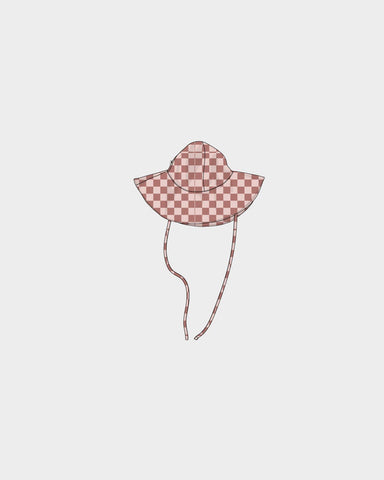 Strawberry Checkered Sun/Swim Hat