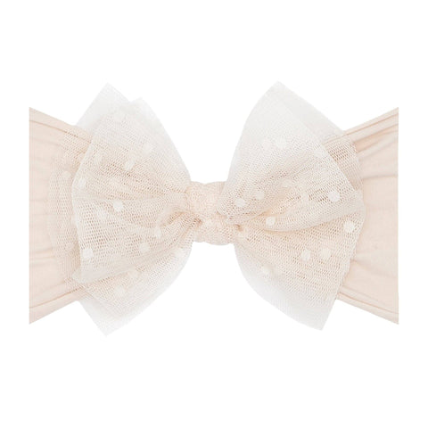 Oatmeal TULLE FAB Bow by Baby Bling