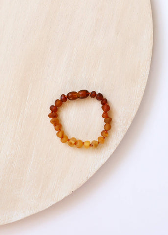 Raw Sunflower Ombre Baltic Amber  - Anklet or Bracelet