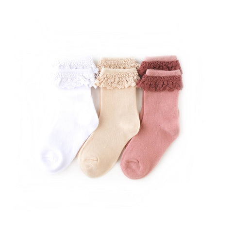 Girlhood Midi 3 pack Socks - white/ivory/pink