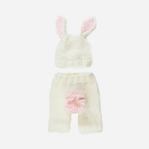 Pink Bunny Hand Knit Newborn Baby Outfit