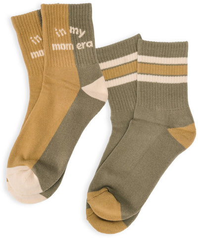 "In my mom era" Mom + Mini - Womens Half-Crew Socks 2-Pack