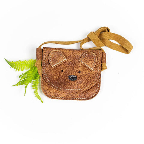 Russet Bear Critters Leather Purse for Toddler & Kids