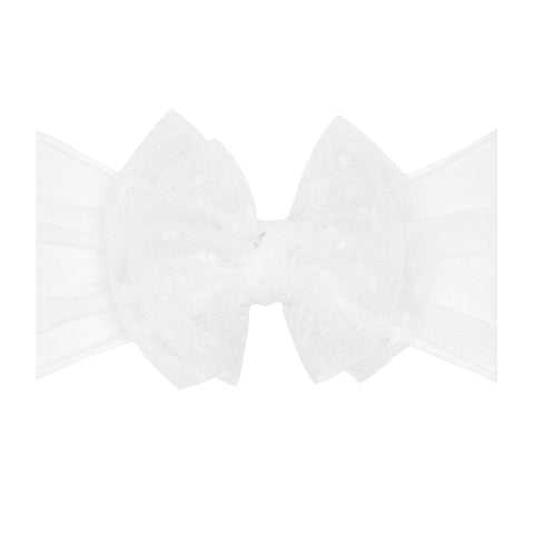 TULLE FAB Bow in white by Baby Bling