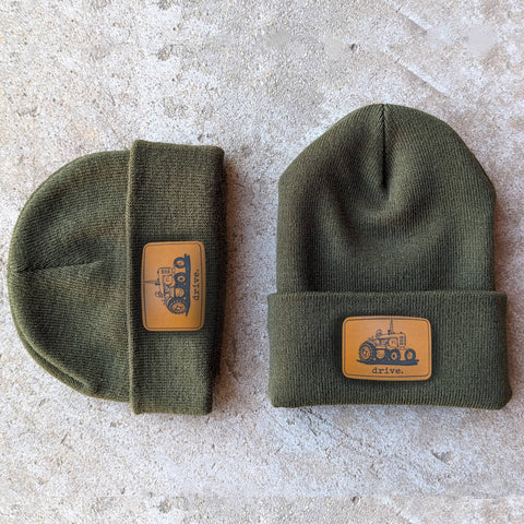 Drive Tractor GREEN Youth-Adult Beanie