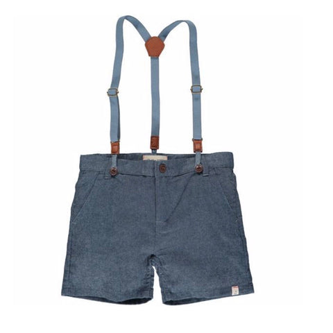 Chambray Shorts with Suspenders