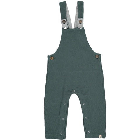 Woven Cotton Overalls in Teal