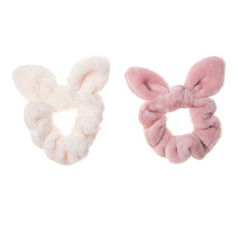 Fluffy Bunny Ears Scrunchie 2 Pack