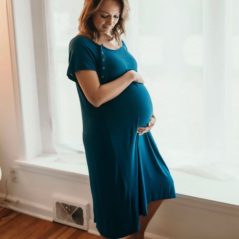 Blue Labor and Delivery Mommy Gown
