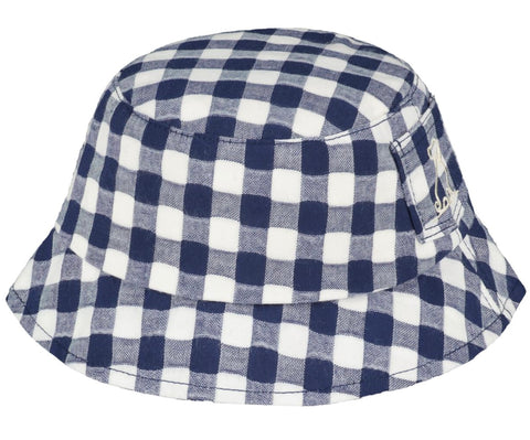 Navy Gingham Fisherman Style Bucket Hat